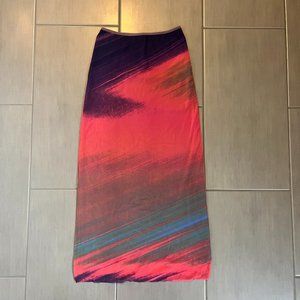 Vintage Vivienne Tam Abstract Mesh Maxi Skirt